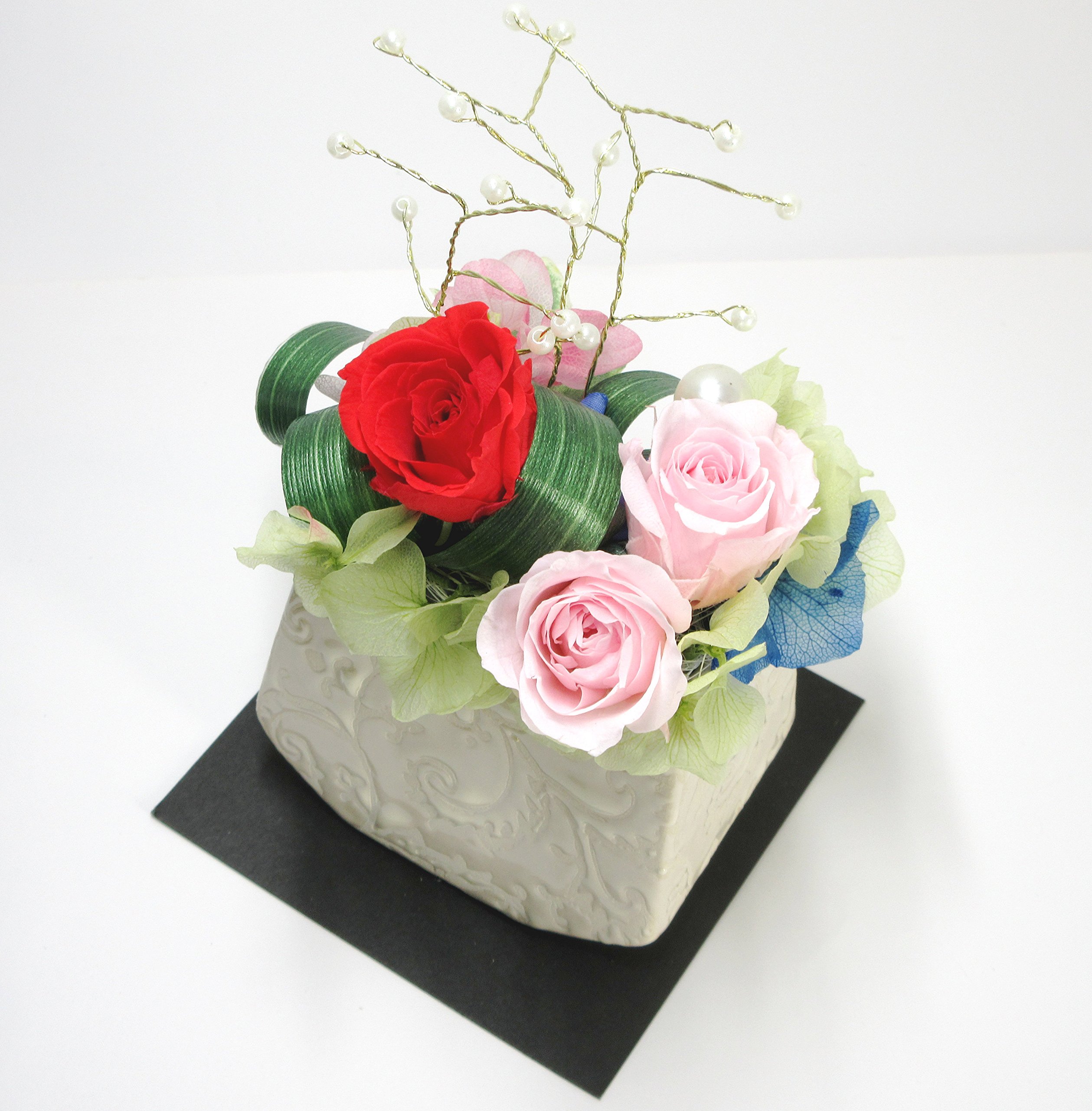 プリザばら 薔薇フレーム/プリザーブドフラワー プリザーブドフラワーギフトの通販